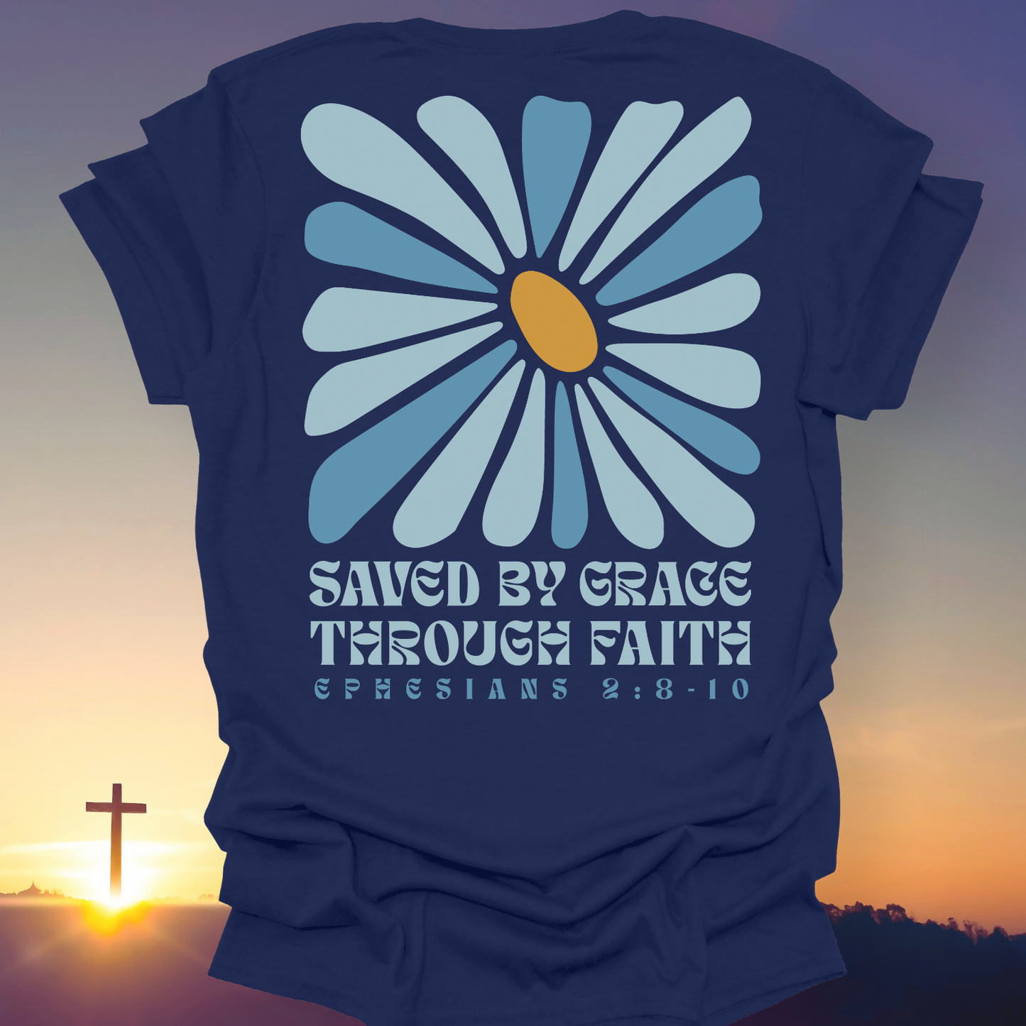 "Saved By Grace" T-Shirt (Back Print Only)