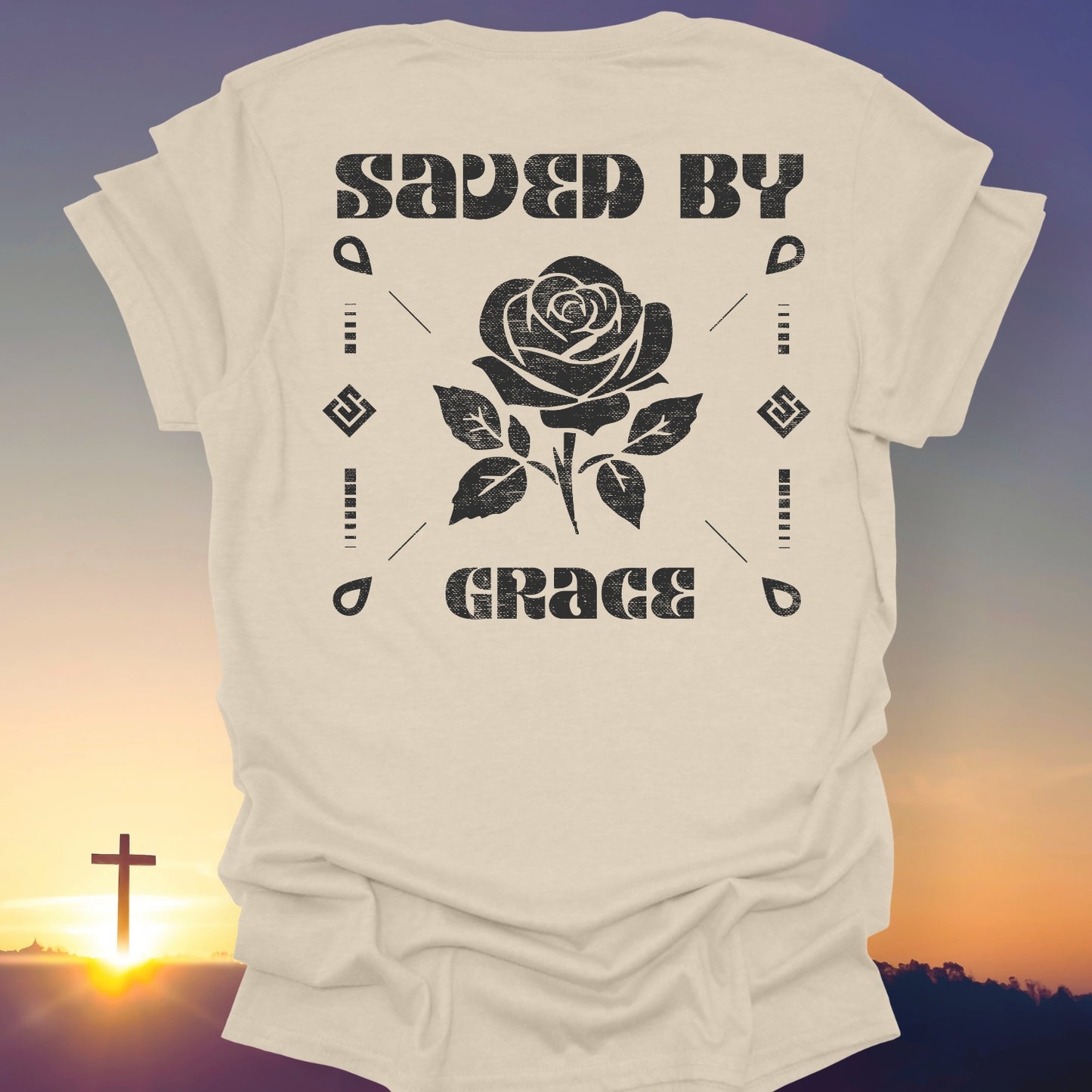 "Saved By Grace" T-Shirt (Back Print Only)